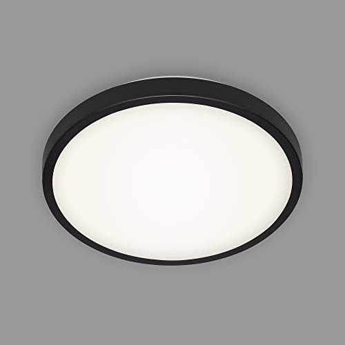 Briloner Leuchten - Plafonnier LED, lampe de plafond, 12 Watt, 1.200 Lumen, 4.000 Kelvin, noir et blanc, Ø 29cm